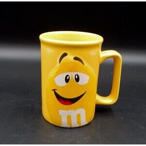 M&M 3-D Character Face Yellow Coffee Mug 2009